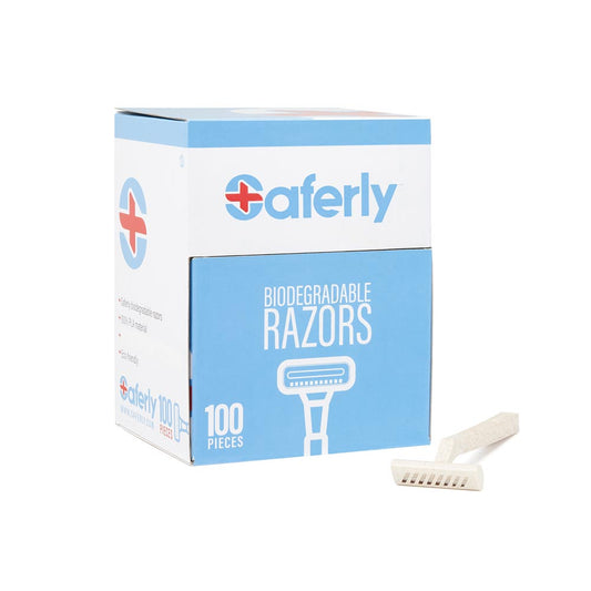 Saferly Stainless Steel Biodegradable Skin Prep Razors - 100/box